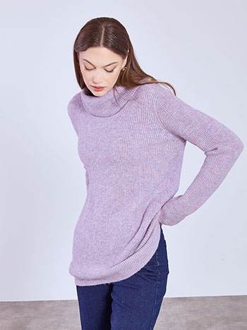 Turtleneck long in light purple