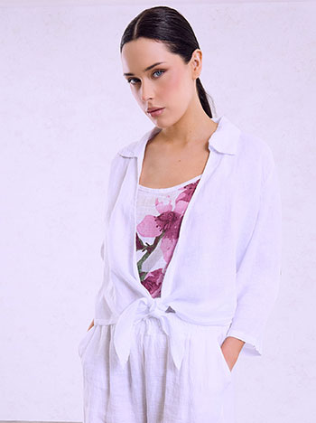 Floral top and cover-up set in white