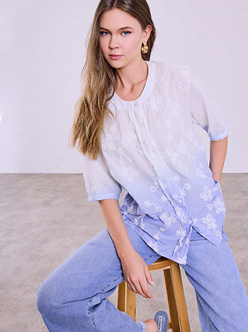 Ombre shirt in sky blue