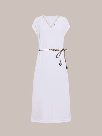 Dress with detachable cord belt in white, 19.99€ | Celestino