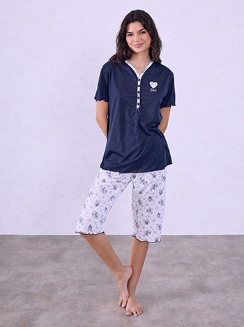 Pyjamas set with cotton in dark blue