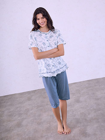 Pyjamas set with paisley details in rough blue