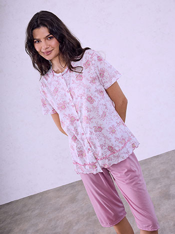 Pyjamas set with paisley details in purple