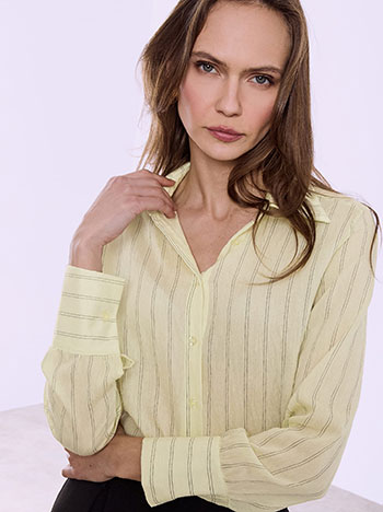 Striped shirt in light yellow