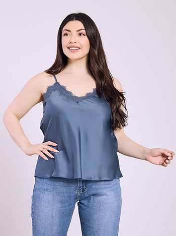 Lingerie με λεπτομέρειες δαντέλας σε μπλε ραφ