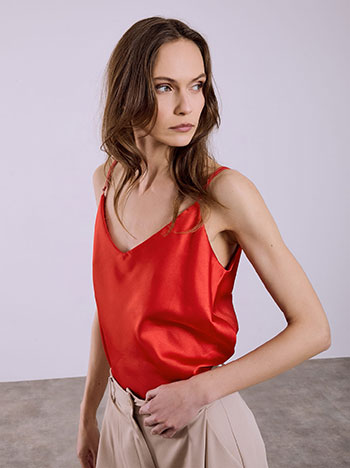 Lingerie top satin in red