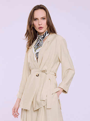 Σακάκι με βισκόζη σε μπεζ