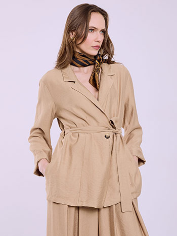 Blazer with viscose in light brown