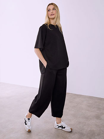 Φόρμα barrel με διακοσμητικές ραφές σε μαύρο