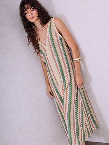 Dress metallic midi in green