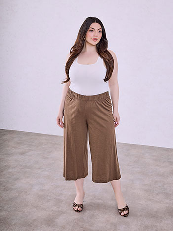 Cotton culottes in brown