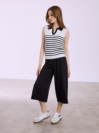 Ζιπ κιλότ βαμβακερή σε μαύρο