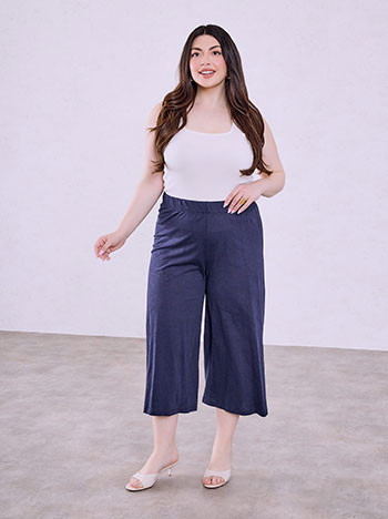Cotton culottes in dark blue
