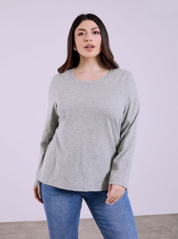 Μπλούζα βαμβακερή σε γκρι