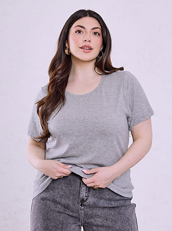 Cotton T-shirt in light grey