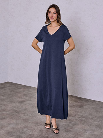 Φόρεμα μάξι από βαμβάκι σε σκούρο μπλε