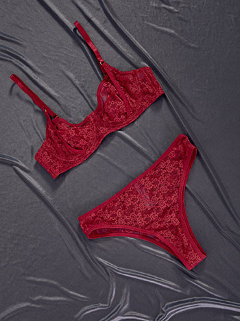 Σετ εσωρούχων απο δαντέλα σε μπορντό