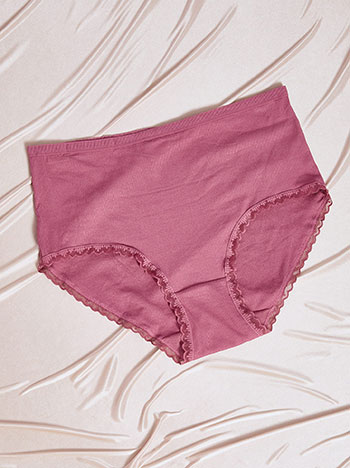 Σλιπ ψηλόμεσο με βαμβάκι σε μπορντό