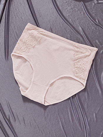 Σλιπ με λεπτομέρειες δαντέλας σε πούδρα