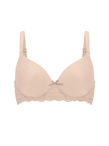Bra with lace sides in beige