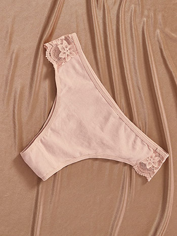 Σλιπ με δαντέλα σε μπεζ