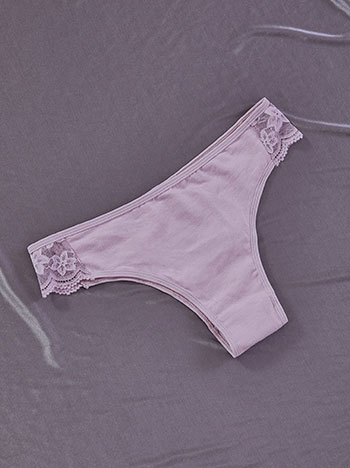 Σλιπ με δαντέλα σε μωβ