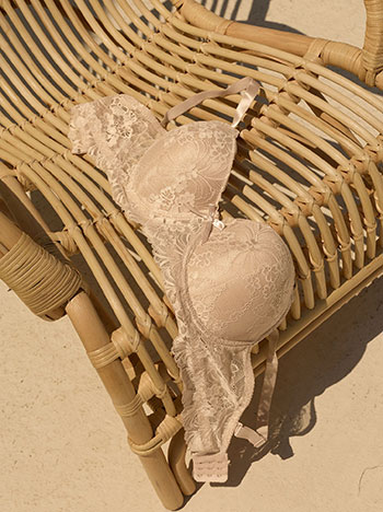Lace bra in beige