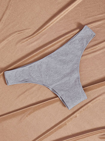 Brief with cotton monochrome in grey