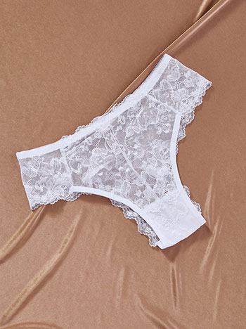 Brief laced in white
