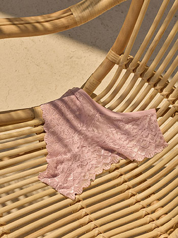 Lace brief in dusty pink