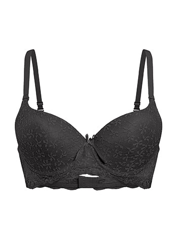 Bra with lace in black