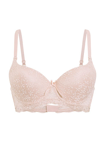 Bra with lace in beige