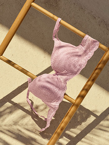 Bra with lace in pink