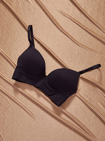 Bra ribbed in black