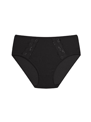 Monochrome ribbed brief in black