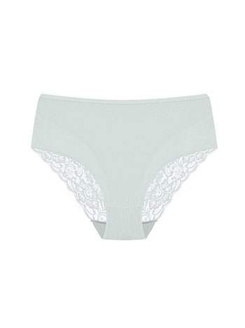 Lace-back briefs in almond green