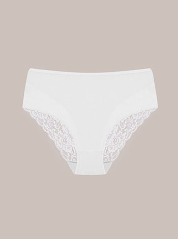 Lace-back briefs in white