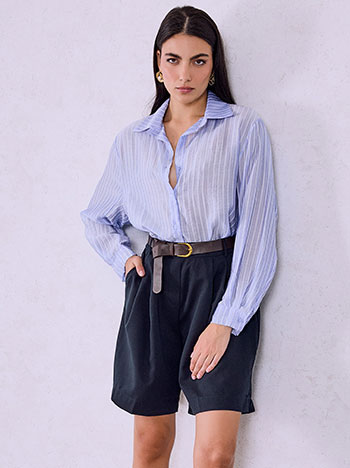 Bermuda with detachable belt in dark blue
