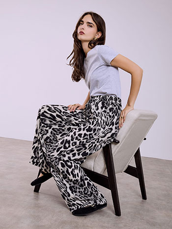 Παντελόνα λεοπάρ σε γκρι