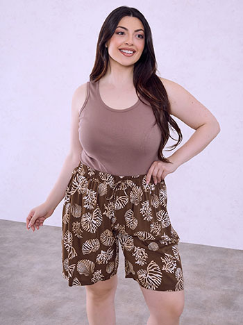 Cotton shorts in brown