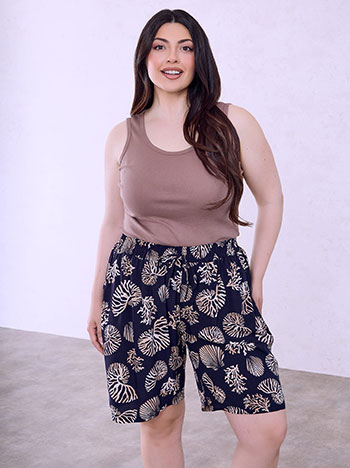 Cotton shorts in dark blue