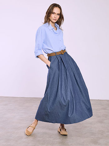 Skirt midi denim like in blue