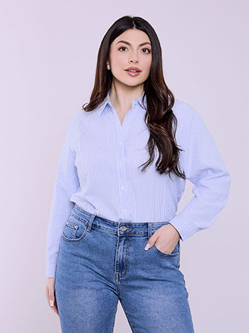 Πουκάμισο ριγέ σε γαλάζιο