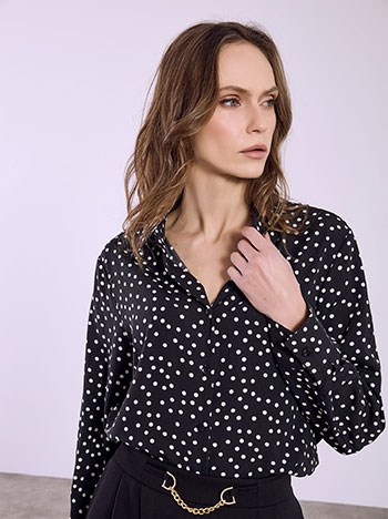 Shirt polka dot in black