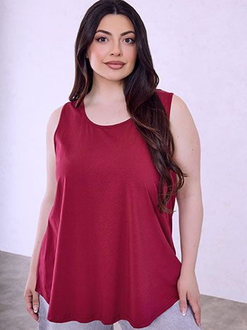 Cross back top in wine red