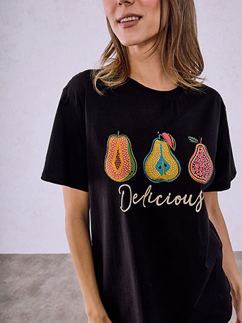 T-shirt Delicious σε μαύρο