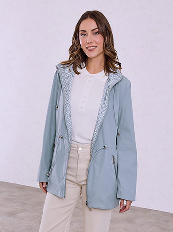 Double face jacket in rough blue