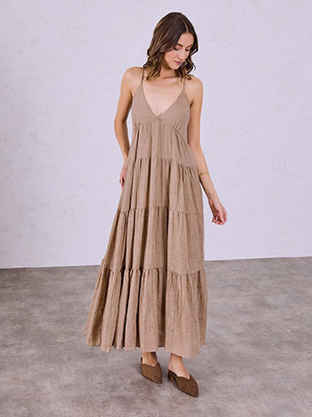 Cotton dress in brown