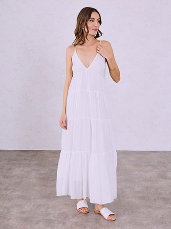 Φόρεμα βαμβακερό σε λευκό