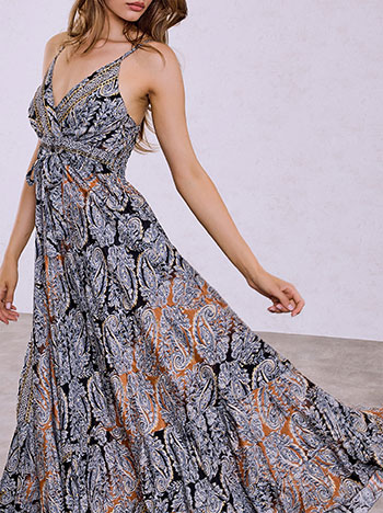 Paisley dress in black